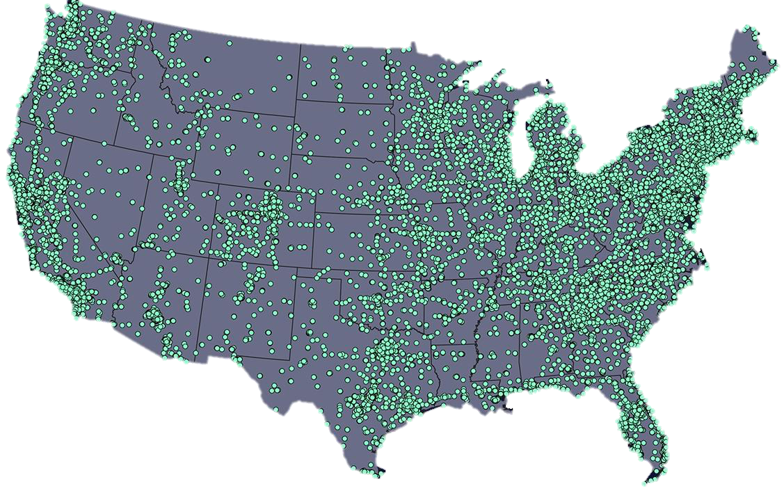 U.S. manufacturing expansion map from one facility toward four sites