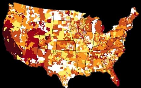 U.S. peak power demand rate map from the deck