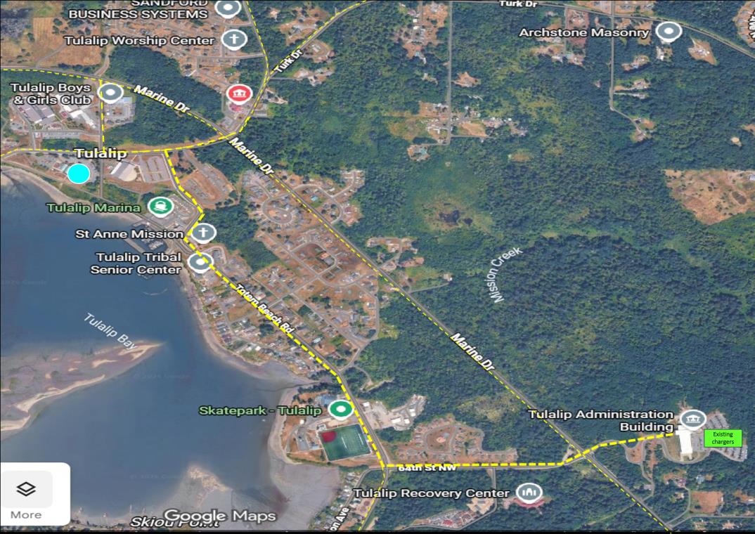 Aerial map from the proposal identifying the planned Tulalip clinic pilot area